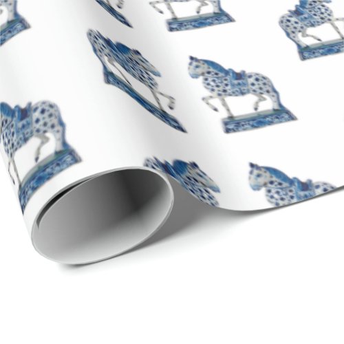 Chinoiserie Horses Horse  gift Wrapping Paper