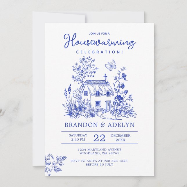 Chinoiserie Housewarming Party Home Sweet Home  Invitation (Front)