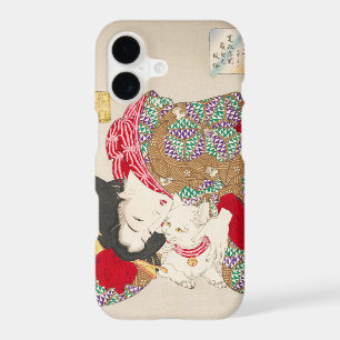 Chinoiserie Japanese Lady & Cat Kimono Art iPhone 17 Case