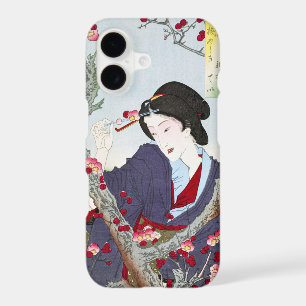 Chinoiserie Japanese Lady & Red Cherry Blossom iPhone 17 Case