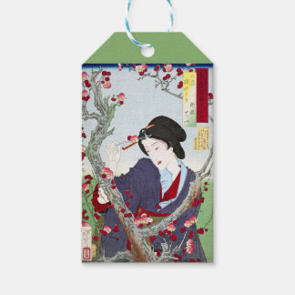 Chinoiserie Japanese Lady & Red Cherry Blossom Gift Tags