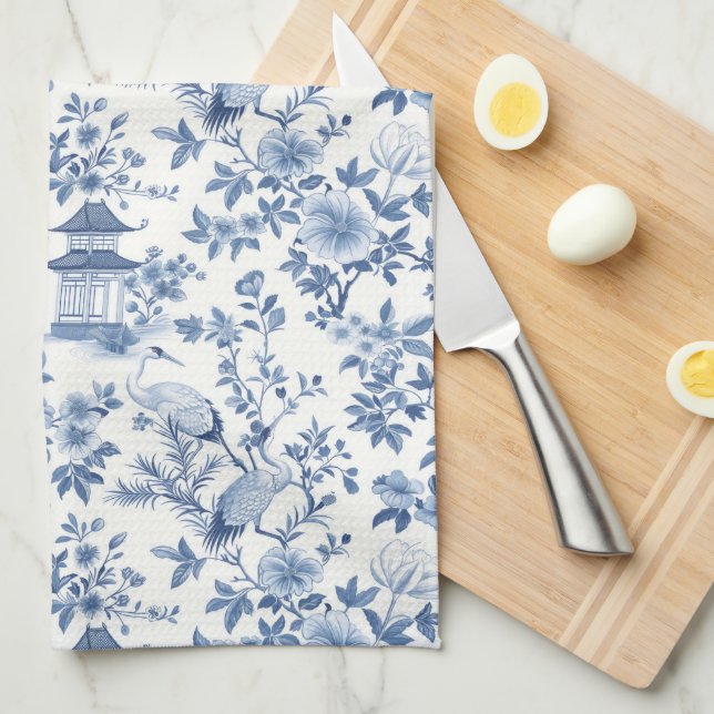 Chinoiserie Kitchen Towel (Quarter Fold)