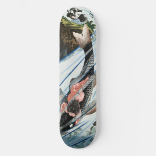 Chinoiserie Koi Carp Waterfall Japanese Art Skateboard