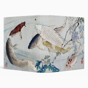 Chinoiserie Koi Fish & Purple Wisteria Print 3 Ring Binder