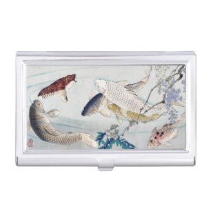Chinoiserie Koi Fish & Purple Wisteria Print Business Card Case