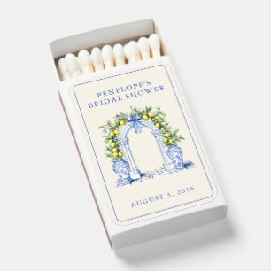 Chinoiserie Lemon Bridal Shower Matchboxes