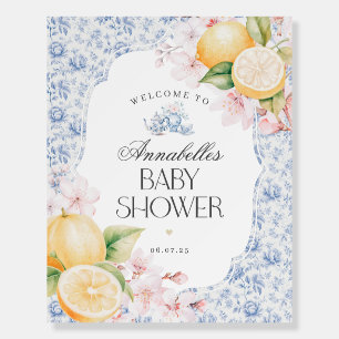 Chinoiserie Lemon Tea Baby Shower Welcome Sign