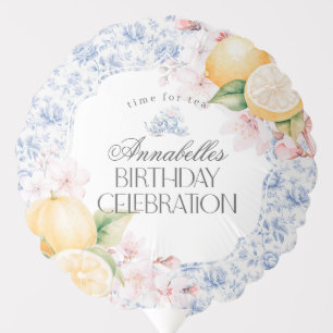 Chinoiserie Lemon Tea Party Birthday Decor Balloon