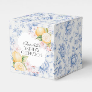 Chinoiserie Lemon Tea Party Birthday Dessert Favor Boxes