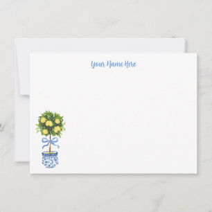 Chinoiserie Lemon Topiary Stationery Invitation