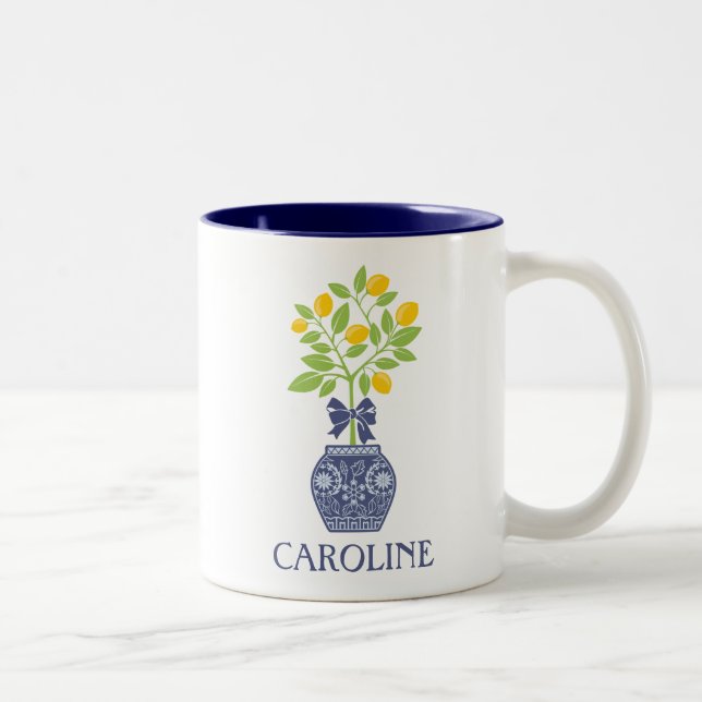 Chinoiserie Lemon Tree Personalized Mug (Right)