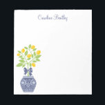 Chinoiserie Lemon Tree Personalized Notepad<br><div class="desc">PreppyPrint.com - How elegant! Add your personalized touch to this notepad. Click "customize" to change the font,  image size,  etc. Transfer this design onto the products of your choice too! Please visit my designer store,  PreppyPrint.com,  for coordinating items.</div>