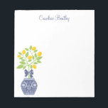 Chinoiserie Lemon Tree Personalized Notepad<br><div class="desc">PreppyPrint.com - How elegant! Add your personalized touch to this notepad. Click "customize" to change the font,  image size,  etc. Transfer this design onto the products of your choice too! Please visit my designer store,  PreppyPrint.com,  for coordinating items.</div>