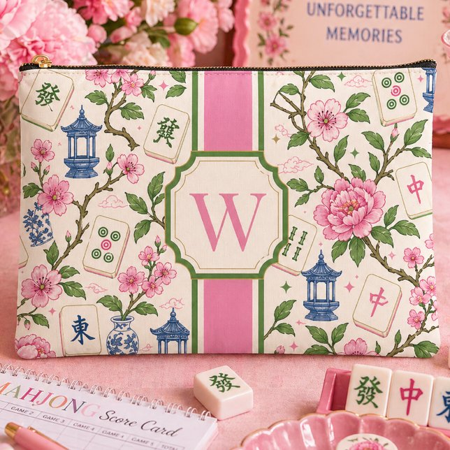 Chinoiserie Mahjong Bag Personalized Monogram (Creator Uploaded)