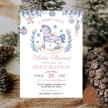 Chinoiserie Merry Little Baby Shower Invitation<br><div class="desc">Chinoiserie Merry Little Baby Shower Invitation,  Winter Toile De Jouy Nutcracker Baby Shower,  Christmas Ornaments Pink Bow Baby Shower</div>