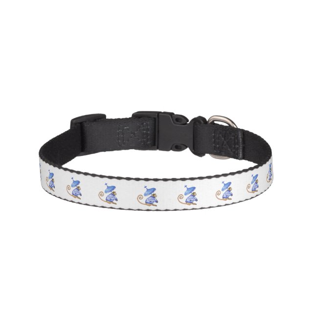Chinoiserie monkey dog collar  (Front)