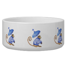 Chinoiserie monkey pet bowl