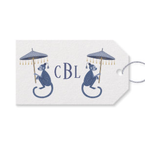 Chinoiserie Monkeys Monogrammed Gift Tags