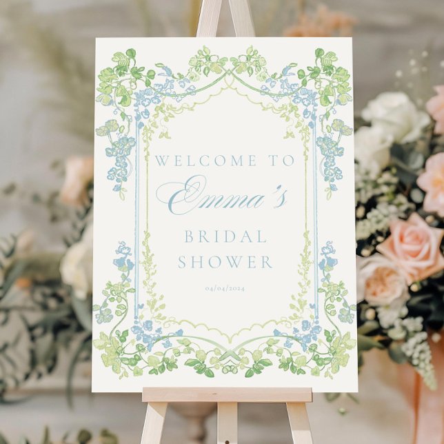 Chinoiserie Monogram Bridal Shower Welcome sign (Creator Uploaded)