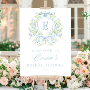Chinoiserie Monogram Bridal Shower Welcome sign
