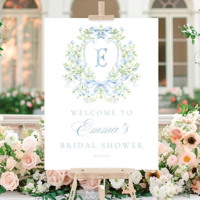 Chinoiserie Monogram Bridal Shower Welcome sign (Creator Uploaded)