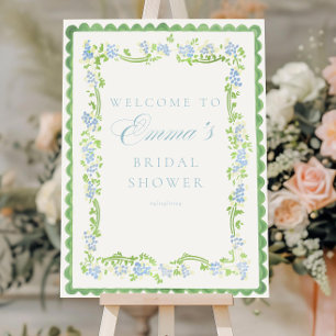 Chinoiserie Monogram Bridal Shower Welcome sign