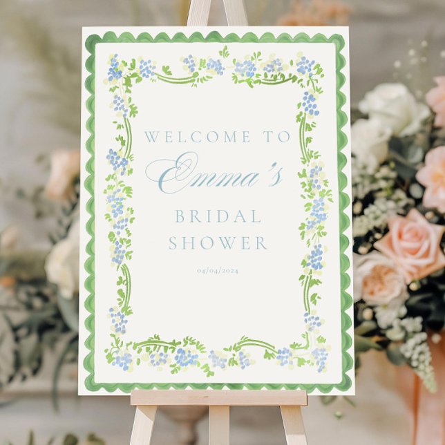 Chinoiserie Monogram Bridal Shower Welcome sign (Creator Uploaded)