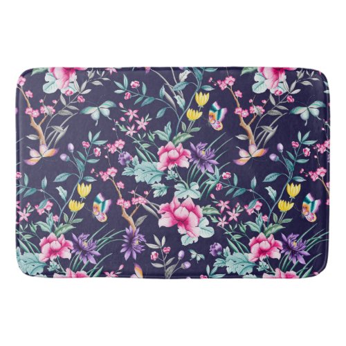 CHINOISERIE _ NAVY BASE BATHROOM MAT