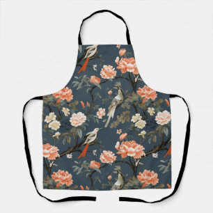 Chinoiserie on Denim Blue Apron