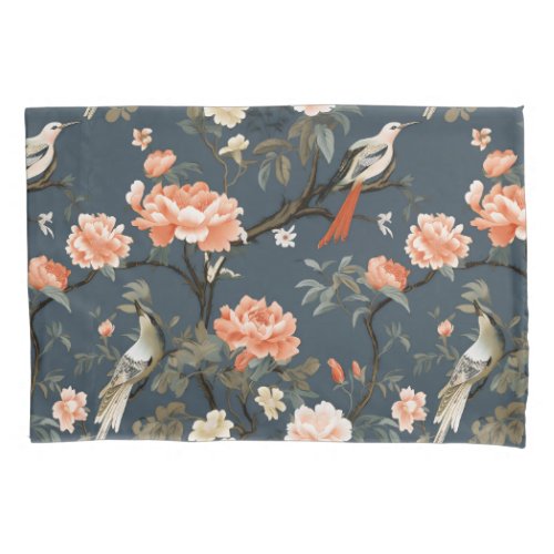 Chinoiserie on Denim Blue Pillow Case