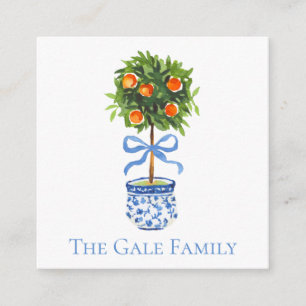 Chinoiserie Orange Topiary, Ginger Jar Custom Enclosure Card