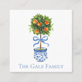 Chinoiserie Orange Topiary, Ginger Jar Custom  Enclosure Card