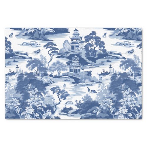 Chinoiserie Oriental Landscape Painting Decoupage Tissue Paper