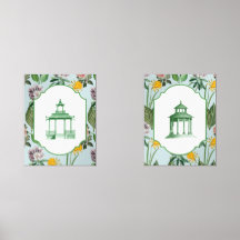 Chinoiserie Pagoda Floral Design