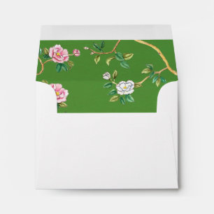 Chinoiserie pattern lined  return address  envelope