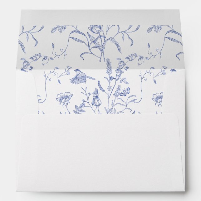 Chinoiserie Pattern Wedding Envelope (Back (Bottom))