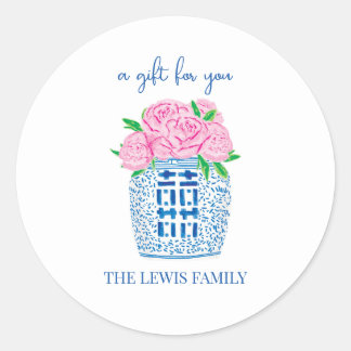 Chinoiserie Peony Gift Sticker