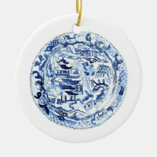 Chinoiserie Plate Ceramic Ornament