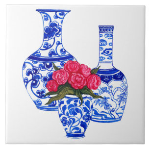 Chinoiserie Porcelain Vases Ceramic Tile