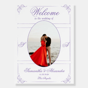 Chinoiserie Purple Roses Bouquet Victorian Wedding Foam Board