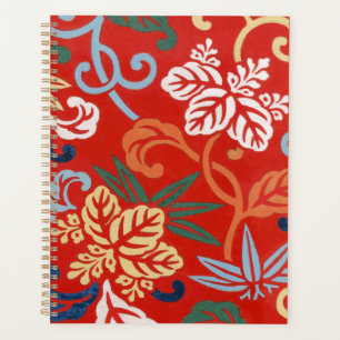 Chinoiserie Red Hawaiian Floral Japanese Kimono Planner