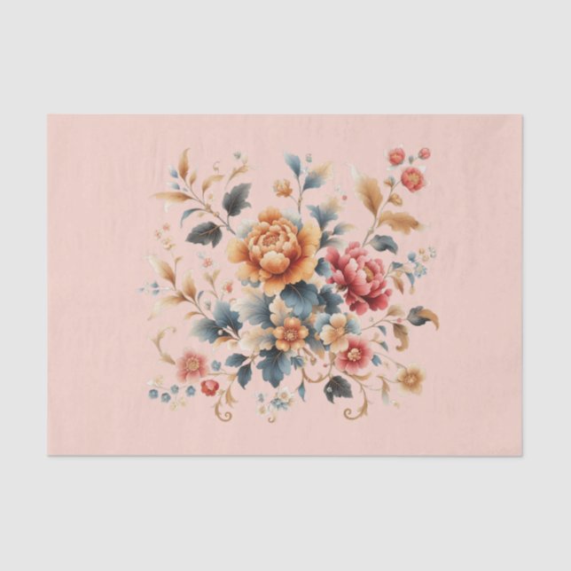 Chinoiserie Rich Floral  Tissue Paper (Front)