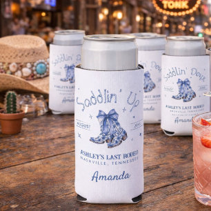 Chinoiserie Saddlin' Up Bachelorette Party  Seltzer Can Cooler