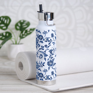 Chinoiserie Shades of Blue Water Bottle