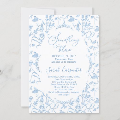 Chinoiserie Something Blue before I do Bridal Invitation