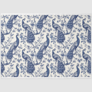 Chinoiserie Style Peacock Theme Tissue Paper
