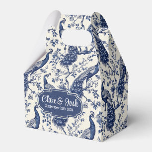 Chinoiserie Style Peacock Theme Wedding Favor Box