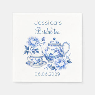 Chinoiserie Teapot Floral Vintage Bridal Shower Napkins