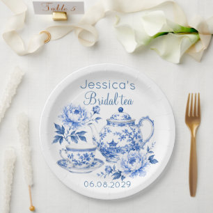 Chinoiserie Teapot Floral Vintage Bridal Shower Paper Plates
