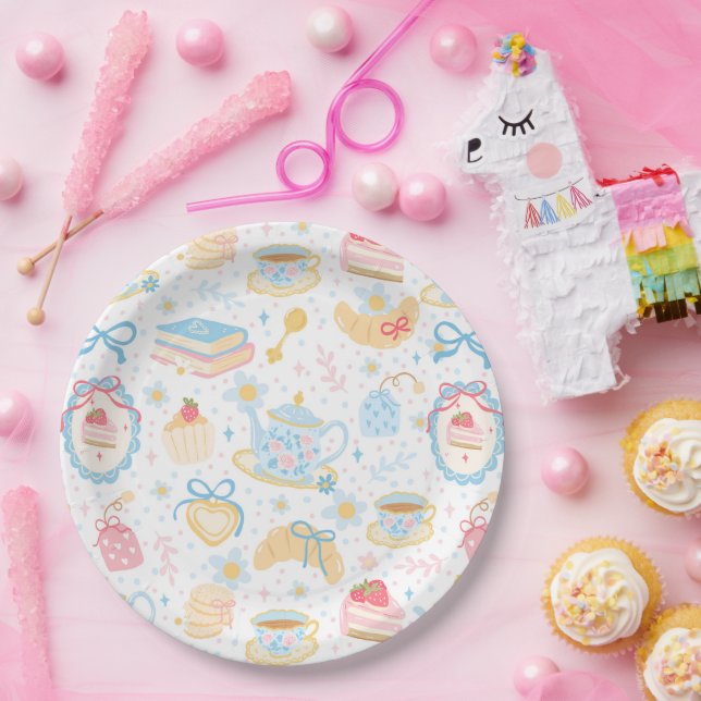 Chinoiserie Teatime Pattern Paper Plates (Party)
